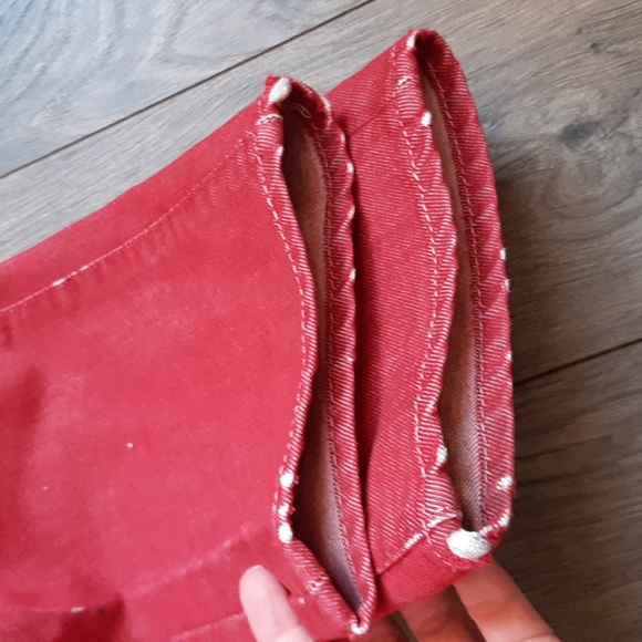 Unique distressed statement Levi's red tattered skinny 511 jeans size 32… - Picture 13 of 17